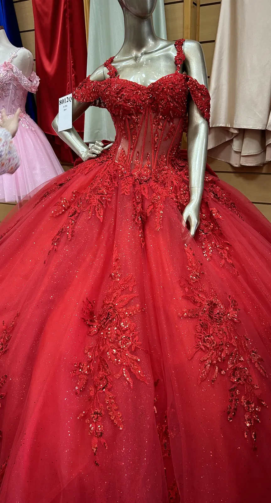 vestido quinceanera rojo red 8012q